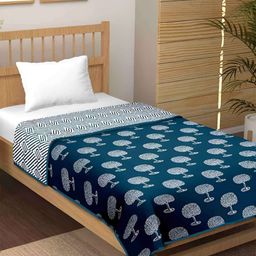 Jinaya's Multicoloured & Multicoloured Floral Mild Winter 210 GSM Single Bed Dohar-image-34