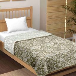 Jinaya's Multicoloured & Multicoloured Floral Mild Winter 210 GSM Single Bed Dohar-image-25