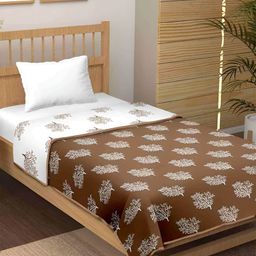 Jinaya's Multicoloured & Multicoloured Floral Mild Winter 210 GSM Single Bed Dohar-image-24