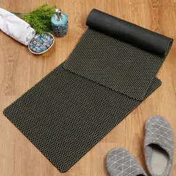 SOKNACK Set Of 2 Black Textured Anti Skid Doormats-28