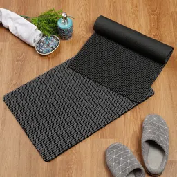 SOKNACK Set Of 2 Black Self-Design Coir Doormats-27