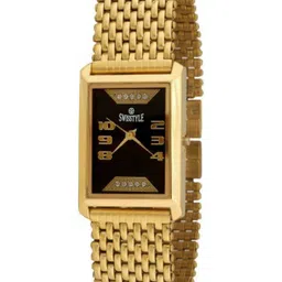 SWISSTYLE Men Black Brass Dial & Gold Toned Textured Straps Analogue Watch-39