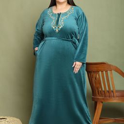 TAG 7 Women Embroidered Maxi Nightdress-image-87