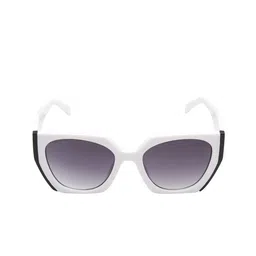 Ted Smith Grey Lens & White Square Sunglasses with UV Protected Lens PASSION2_C4-Grey image 3
