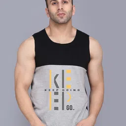 SLOWLORIS Printed Biowash Basic Innerwear Vests SL26 KEEP BLACKGREY-image-41