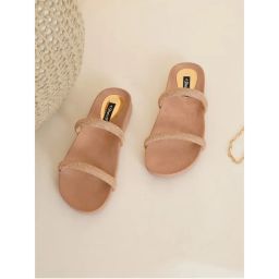 Sherrif Shoes Women's Rose Gold Color Flipflops-picture-26