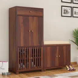 woodenmood Noguchi Shoe Rack Of 40 Pairs In Provincial Teak Color-picture-8