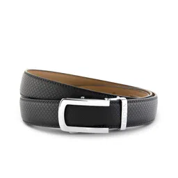 HALDEN Men Textured Leather Belt-36