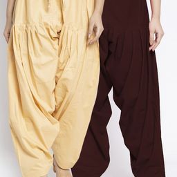 GRACIT Women Beige &  Maroon Solid Pure Cotton Loose Fit Salwar-image-21