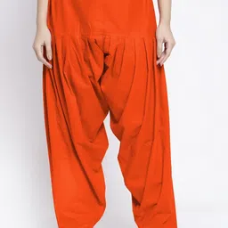 GRACIT Women Orange Solid Cotton Salwar-image-81