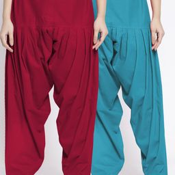 GRACIT Women Pack Of 2 Solid Cotton Loose Fit Salwars-image-71