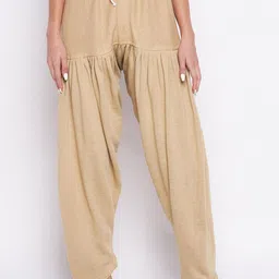 Clora Creation Women Beige Solid Wool Loose-Fit Salwar-image-34