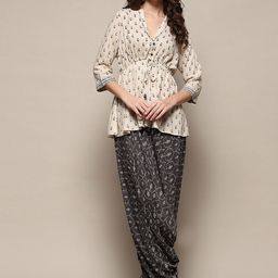 Biba Ethnic Motifs Printed A-Line Kurti With Salwar-picture-8