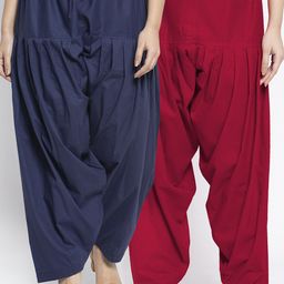 GRACIT Women Pack Of 2 Solid Cotton Salwars-image-78