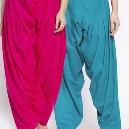 GRACIT Women Pack Of 2 Solid Loose Fit Cotton Salwars-picture-39