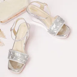 FABBHUE Embellished Open Toe Wedge Heels-12