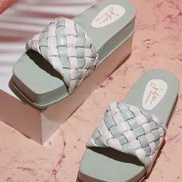 JM Looks Textured Flatform Heels-44