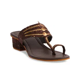 ERIDANI Textured One Toe Block Heels-4