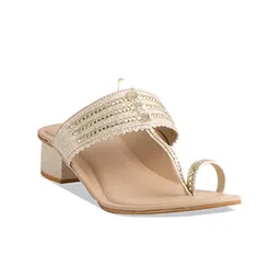 ERIDANI Embellished One Toe Block Heels-6