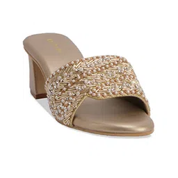 ERIDANI Embellished Open Toe Block Heels-17