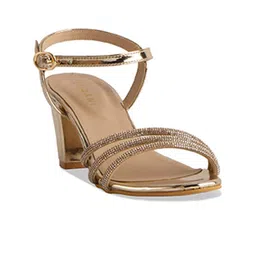 ERIDANI Embellished Open Toe Block Heels-10