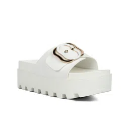 London Rag Embellished Open Toe Flatform Heels With Buckle Detail-58
