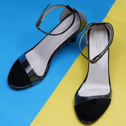 Misto Women Transparent & Black Solid Mid-Top Stiletto Heels-11