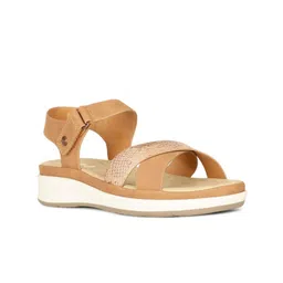 Bata Cricenay Textured Cross Strap Comfort Heels With Backstrap-4