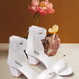 DressBerry White High-Top Block Heels-29
