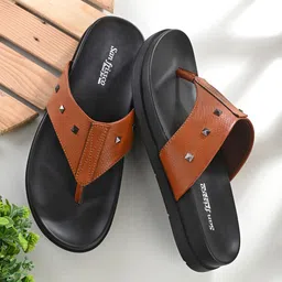 San Frissco Men Supersoft Sole Open Toe Embellished Comfort Sandals-image-6