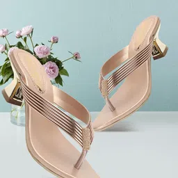 madam glorious Embellished Open-Toe Block Heels-9