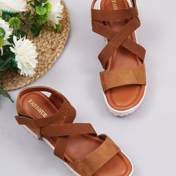 FABBHUE Suede Block Heels With Backstrap-43