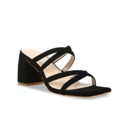 RAG & CO Strappy Open Toe Suede Block Heels-14