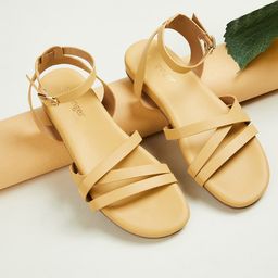 Ginger by Lifestyle Strappy Ankle Loop Open Toe Flats-80