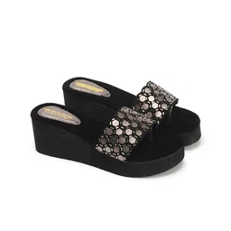 madam glorious Embellished Lightweight Wedge Heels-18