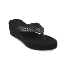 WALKWAY by Metro Women Black Embellished Wedge Sandals-57