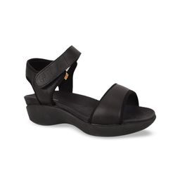 Hush Puppies Black Leather Wedge Sandals-44