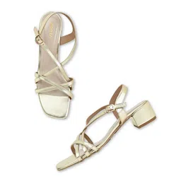 Rocia Gold-Toned Block Sandals-56