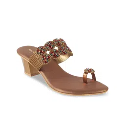 WALKWAY by Metro One Toe Embellished Block Heels-19