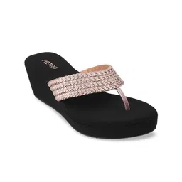 Metro Gold-Toned Textured Wedge Sandals-47