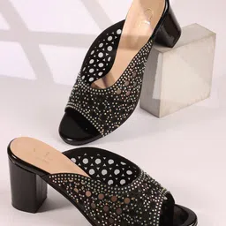 Carlton London Women Embellished Block Heels Sandals-39
