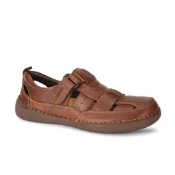 Hush Puppies Men Brown Leather Shoe-Style Sandals-image-22