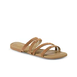 Eske Embellished Leather Open Toe Flats-image-26