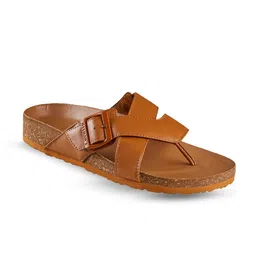 NEEMANS Men Textured Double Cross Strap Comfort Sandals-image-33