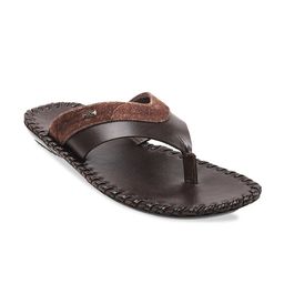 Mochi Men Brown Leather Comfort Sandals-image-79