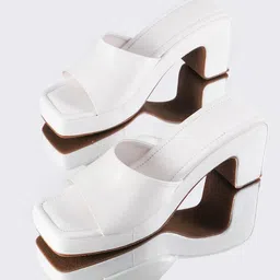 THE WHITE POLE Open Toe Party Block Heels-image-44