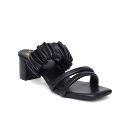 ZENVO Textured Open Toe Block Heels-0