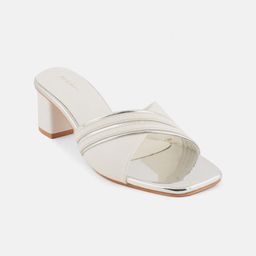Mast & Harbour White Open Toe Block Heels image 4