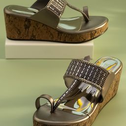 Inc 5 Embellished One Toe Wedge Heels-picture-22