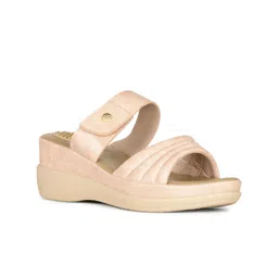 Bata Cane Textured Open Toe Wedges-5